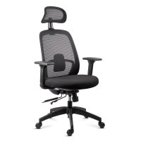 Scaun de birou OFF 404 ergonomic cu tetiera si brate 3D, negru - 1