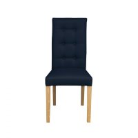 Scaun living TEO LUX, picioare lemn natur, piele ecologica albastru, 46x60x98 cm - 1