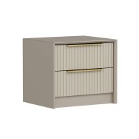 Noptiera KALE LUXE cu 2 sertare, gri, dimensiuni 53x45x45 cm - 1