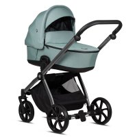 Carucior 2 in 1 Tutis Mio 3+ Turquoise 243 din piele, sezut reversibil, amortizoare duble, maner reglabil, accesorii incluse - 11