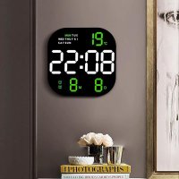 Ceas Digital LED de Perete cu Telecomandă - Multifuncțional cu Temperatură și Alarme - 1