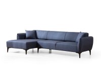 Coltar fix BELISSIMO, colt stanga, albastru, 270x140x67 cm - 1