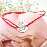Bratara personalizata Elsa - Argint 925 cu cristal Swarovski - snur reglabil - 1