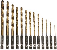 Set 13 burghie BIT cu prindere hexagonala, din otel, 1.5-6.5 mm, SC - 1