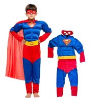 Costum Superman cu muschi, pelerina si masca - 2