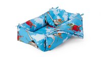 Set reductor beby nest, paturica si pernuta pentru formarea capului bebelusului SomnArt Aviator Albastru - 3
