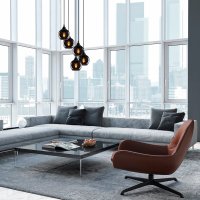 Lustra Smoked Gri 50x50x114 cm - 2