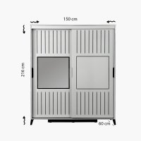 Dulap Pasific Home Fuga - 150 Parlak Beyaz Dolap - 7