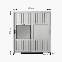 Dulap Pasific Home Fuga - 150 Parlak Beyaz Dolap - 8
