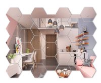 Set 12 Oglinzi Decorative Autoadezive Hexagonale 20 x 23 cm - 1