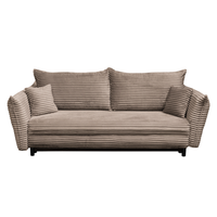Canapea CAMILLE T extensibila, 3 locuri, cu arcuri si lada depozitare, maro, 238x115x95 cm - 1