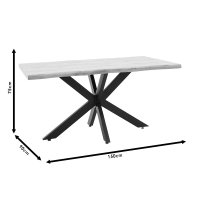 Masa Gilman MDF sonoma - culoare neagra 150x90x75cm - 6