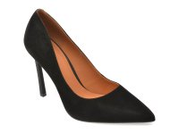 Pantofi eleganti EPICA negri, E19070, din piele intoarsa - 1