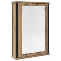 Dulap cu oglinda pentru baie din lemn prelucrat Stejar Artisan - 1