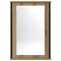 Dulap cu oglinda pentru baie din lemn prelucrat Stejar Artisan - 4