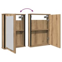Dulap cu oglinda pentru baie din lemn prelucrat Stejar Artisan - 7