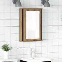 Dulap cu oglinda pentru baie din lemn prelucrat Stejar Artisan - 2