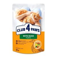 Hrana umeda premium pentru pisici adulte, Club 4 Paws, cu Rata, 85 g - 1