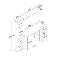 Biroul de studiu HA116, Nuc- Antracit - 11