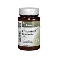 Picolinat de crom 200mcg, 100 comprimate, Vitaking - 1