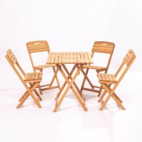 Set masa si scaune de gradina (5 piese) My004 Maro 80x72x60 cm - 1