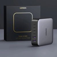 Incarcator rapid UGREEN GaN 200W Desktop Charger + cablu USB-C, 4x USB-C, 2x USB-A, Gri - 2