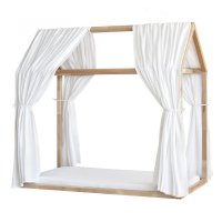 Set 2 baldachine muselina pentru pat tip casuta, Little Amy, Alb, 2x385 cm pentru pat 140x200 cm - 4