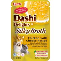 INABA Churu Dashi Delights Silky Broth, Pui și Brânză, plic hrană umedă fără cereale pisici, (topping), 40g - 2