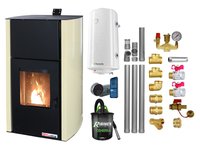 Pachet Termosemineu pe Peleti Fornello Fiama Confort 30 kW cu Accesorii Complete pentru Incalzire - 1
