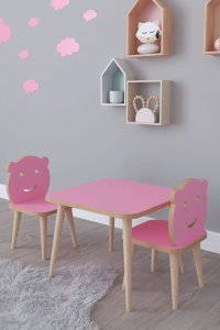 Set masa+ 2 scaune pentru copii Bambi Homs roz - 1