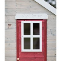 Casuta de gradina My Red Cottage House cu platforma si tobogan de la Wendi Toys - 4