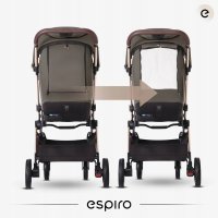 Carucior pentru copii Espiro Flame black 0-22 kg pliabil, cu suspensii, spatar reglabil, geanta, husa pentru picioare si suport pentru pahar - 3