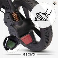 Carucior pentru copii Espiro Flame black 0-22 kg pliabil, cu suspensii, spatar reglabil, geanta, husa pentru picioare si suport pentru pahar - 4
