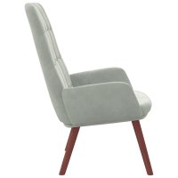 Fotoliu de Relaxare Gri Deschis din Catifea - 4