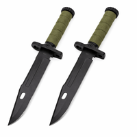 Set de doua cutite cu amnar si ascutitor , 32 cm DEPOX® , teaca multifunctionala, verde military - 6
