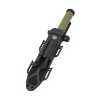 Set de doua cutite cu amnar si ascutitor , 32 cm DEPOX® , teaca multifunctionala, verde military - 1