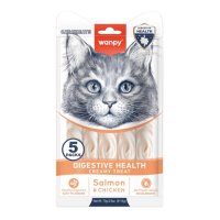 WANPY Creamy Digestive Health, Somon și Pui, punguță recompense funcționale pisici, sistem digestiv, (piure), 70g - 2