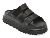 Papuci UGG negri, GOLDENGLOW SLIDE, din piele ecologica - 1