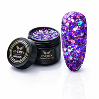 Twinkle Color Gel EVERIN 5ml – 02 | Gel Color Violet Holografic cu Sclipici Multicolor pentru Manichiură Profesională - 1