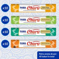 INABA Churu Creamy Varieties, Pui, cutie recompense fără cereale pisici, (piure), 560g - 3
