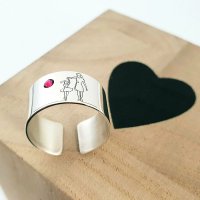 Inel personalizat Mama si Fiica - Argint 925 cu Cristal Swarovski - 1