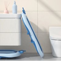 Cadita Little Mom King Blue pentru copii pliabila, cu dop pentru evacuare apa, baza antialunecare, structura piramidala, dimensiune 84 x 22 x 50 cm - 6