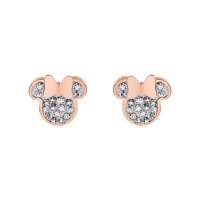 Cercei Disney Minnie Mouse - Otel Medical Inoxidabil Roz cu Cristale Albe - 1
