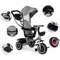 Tricicleta pentru copii Ecotoys WQL-066-52 Gri 2 in 1 cu scaun rotativ 360, roti din spuma EVA, greutate admisa 25kg - 7