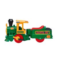 Trenulet electric pentru copii Peg Perego Santa Fe verde 40W cu locomotiva si vagon cu sina, acumulator - 3