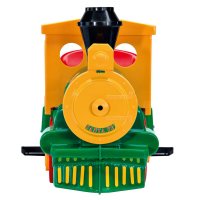Trenulet electric pentru copii Peg Perego Santa Fe verde 40W cu locomotiva si vagon cu sina, acumulator - 4