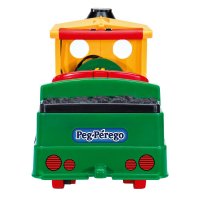 Trenulet electric pentru copii Peg Perego Santa Fe verde 40W cu locomotiva si vagon cu sina, acumulator - 6