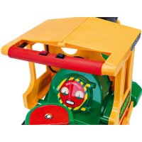 Trenulet electric pentru copii Peg Perego Santa Fe verde 40W cu locomotiva si vagon cu sina, acumulator - 9