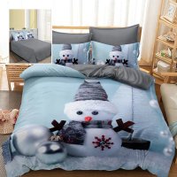 Lenjerie de pat din finet 3D de Craciun 6 piese F-XMAS63 - 1