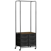 Cuier in stil industrial HOMCOM cu 6 sertare din tesatura, organizator deschis, maro rustic | AOSOM RO - 1